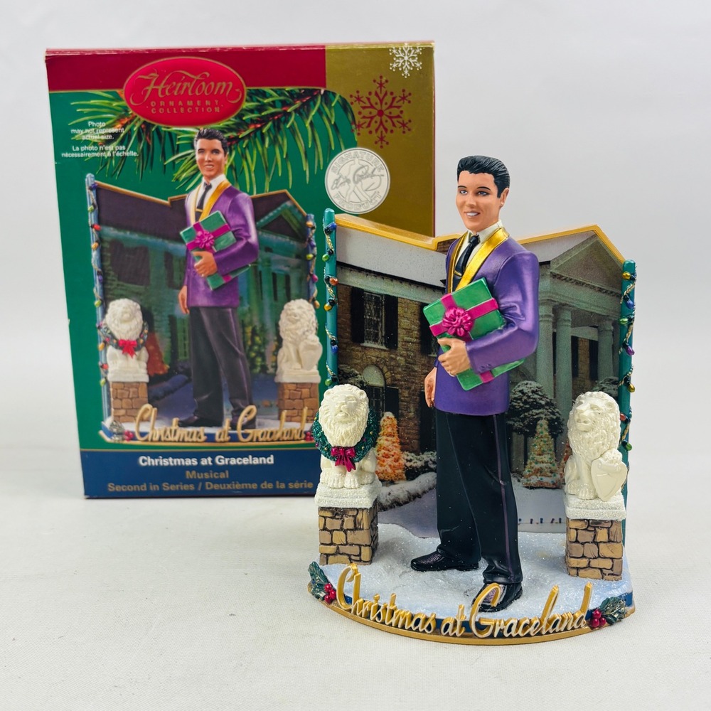 Carlton Cards Elvis Presley Christmas at Graceland Ornament White Christmas 2006